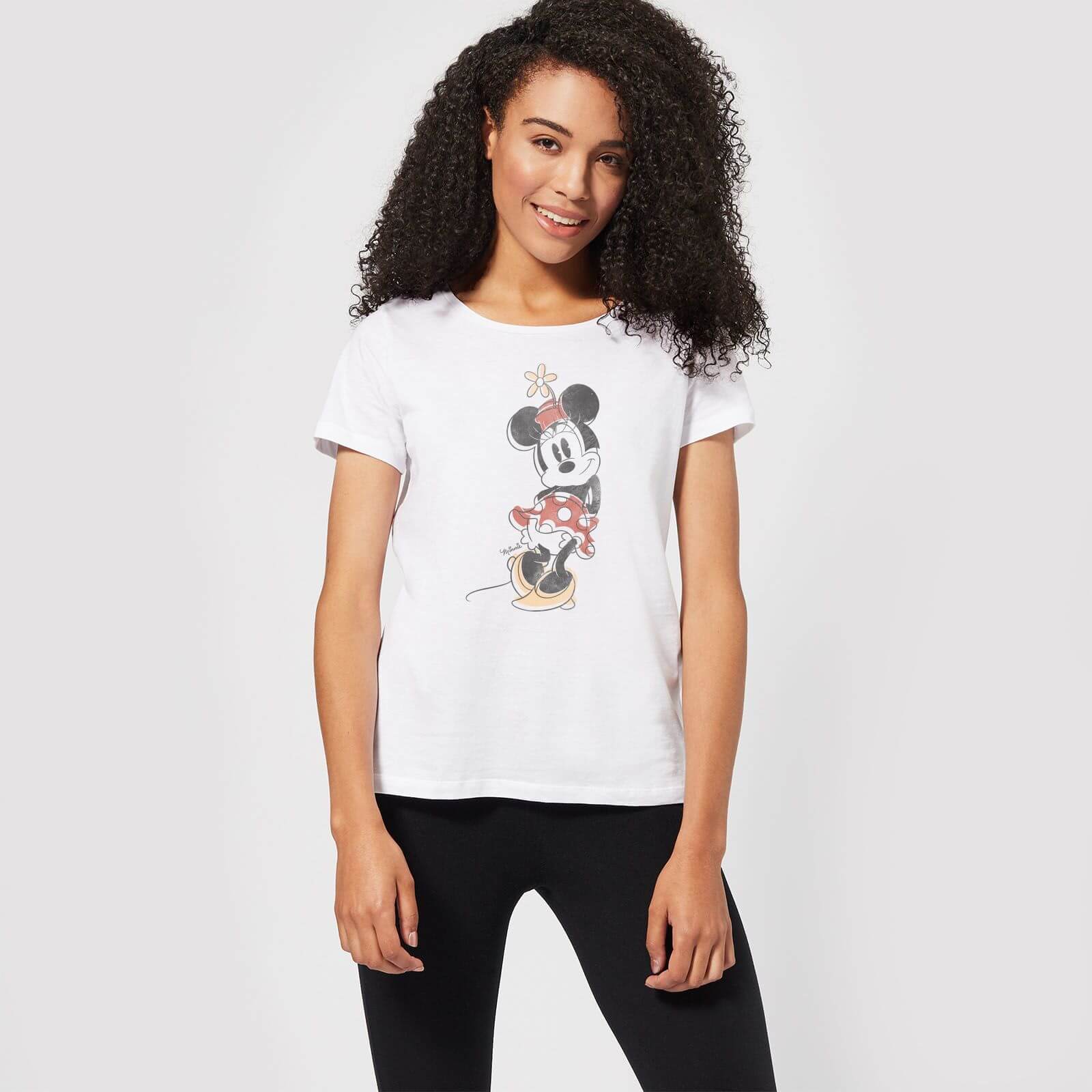 Disney Mickey Mouse Minnie Offset Women's T-Shirt - White - XL - White