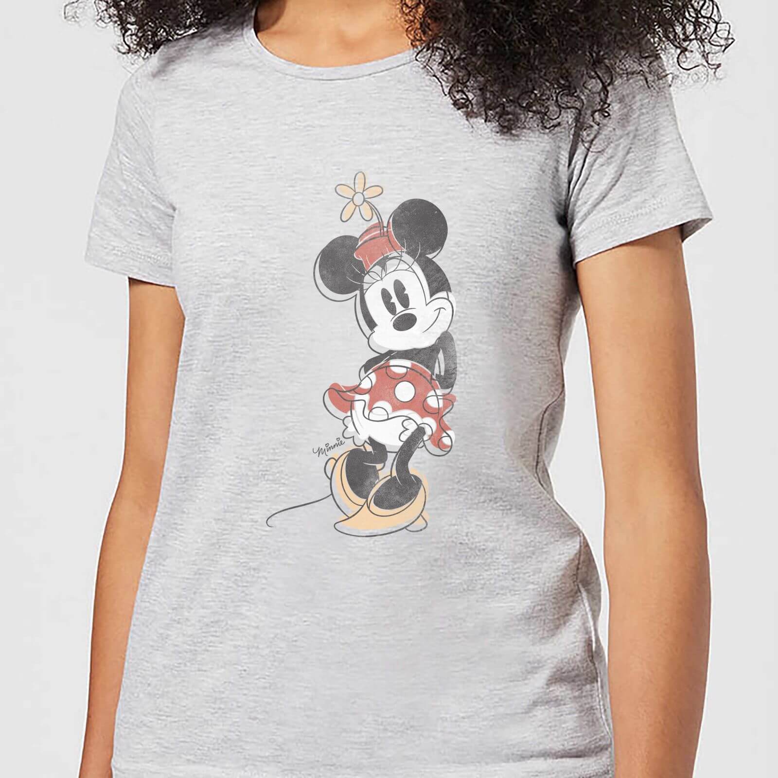 Disney Mickey Mouse Minnie Offset Women's T-Shirt - Grey - 4XL - Grey