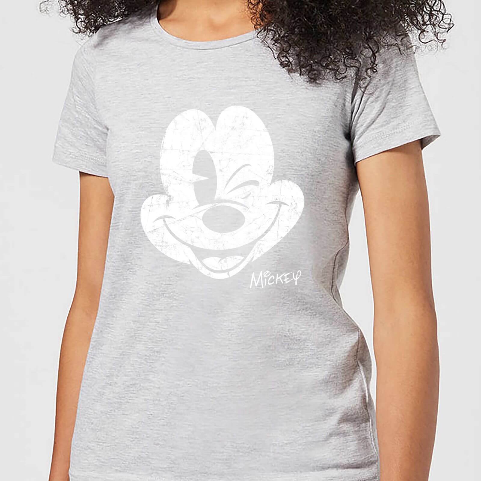 Disney Mickey Mouse Worn Face Women's T-Shirt - Grey - S