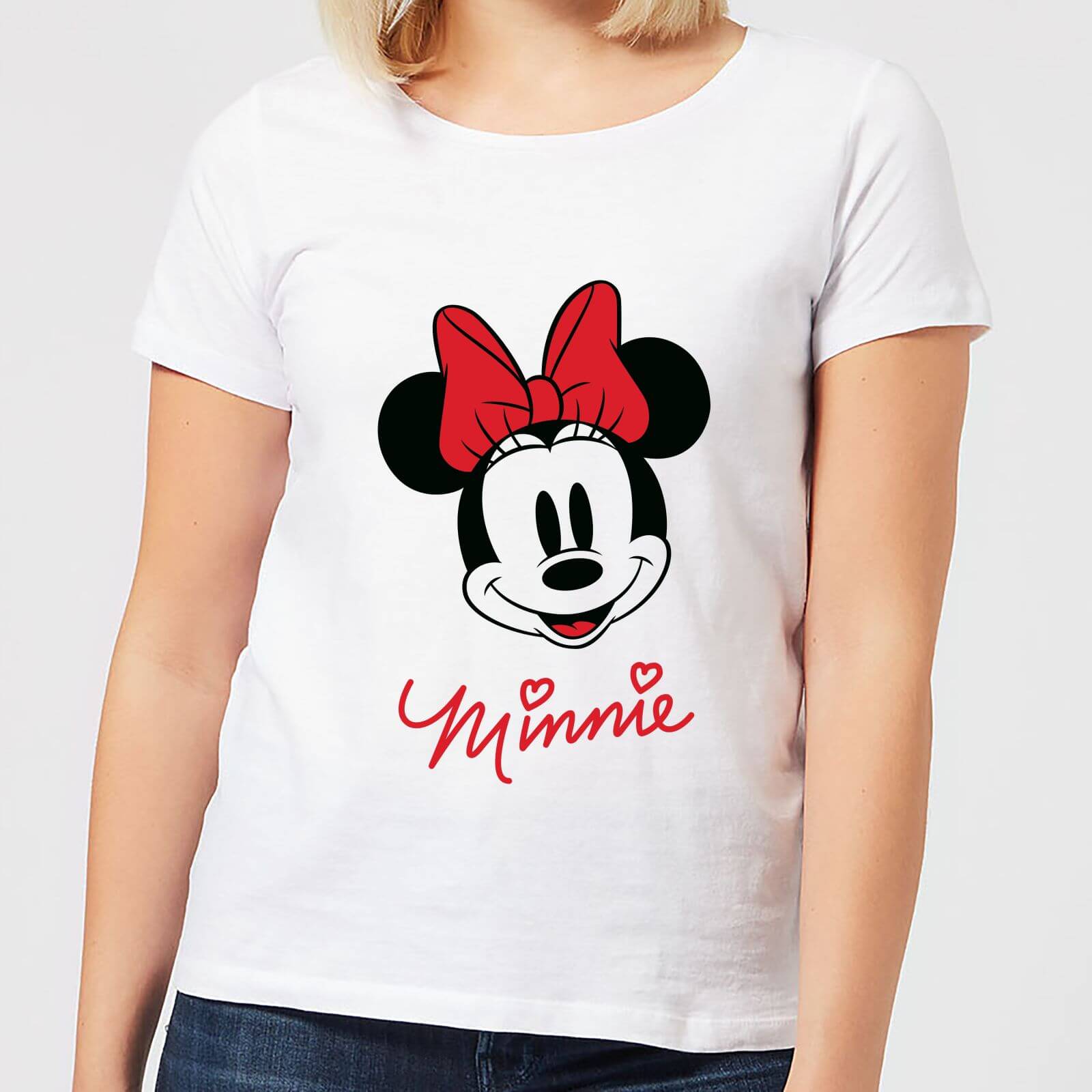 Disney Mickey Mouse Minnie Face Women's T-Shirt - White - 4XL