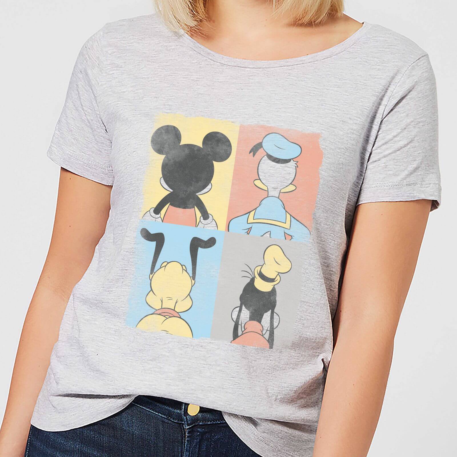 Disney Mickey Mouse Donald Duck Mickey Mouse Pluto Goofy Tiles Women's T-Shirt - Grey - 3XL