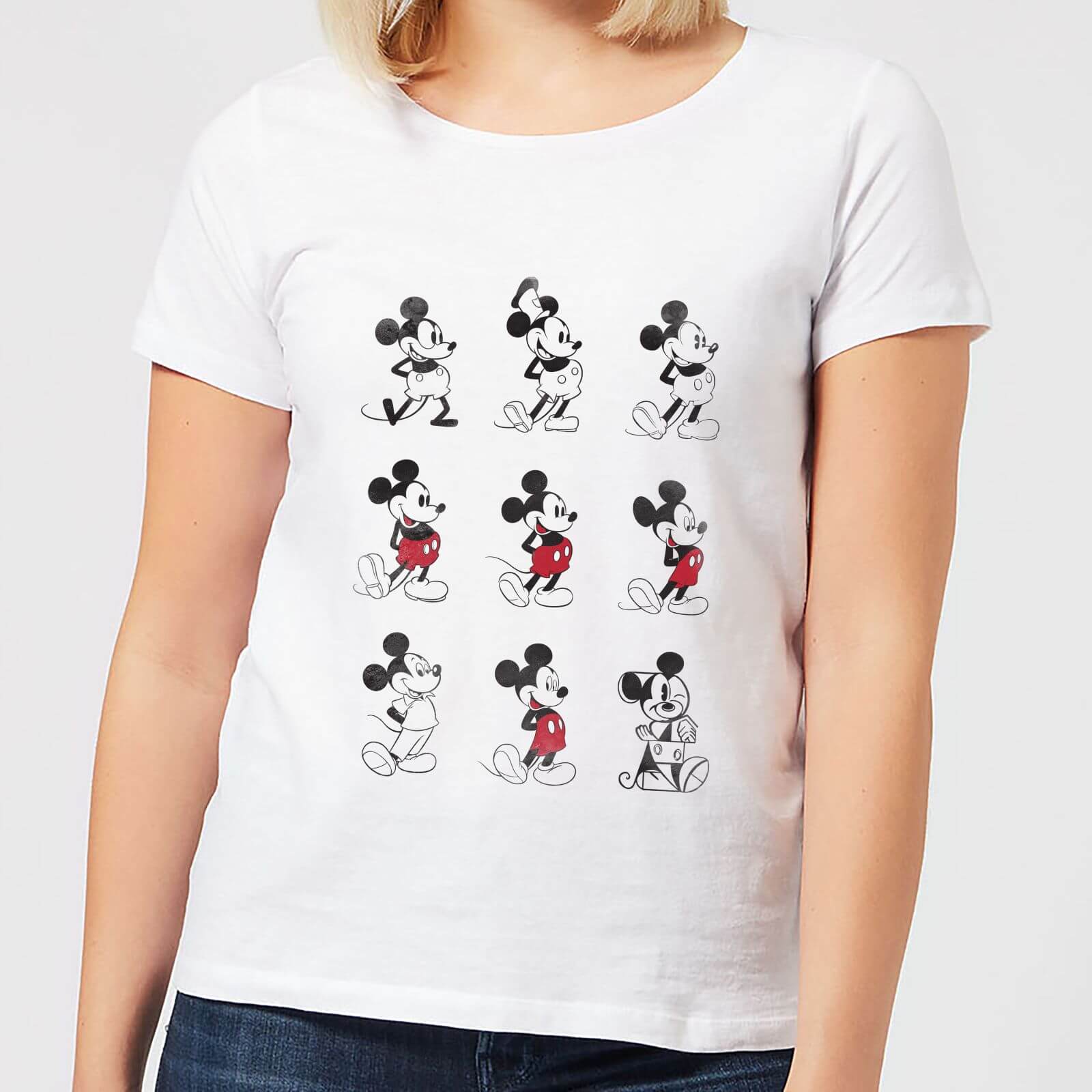 

T-Shirt Disney Topolino Evolution Nine Poses - Bianco - Donna - S