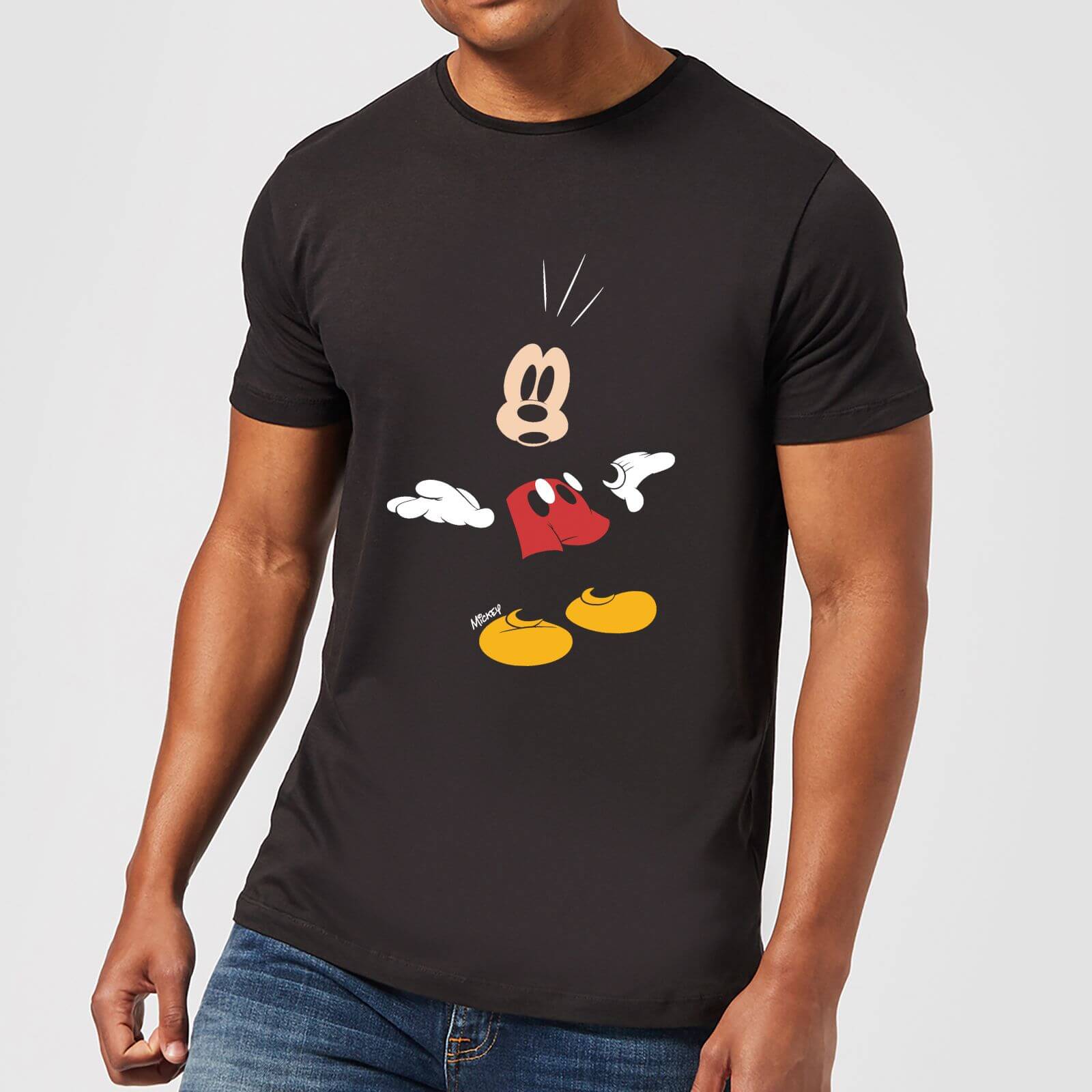 T-Shirt Homme Mickey Mouse Surpris (Disney) - Noir - S