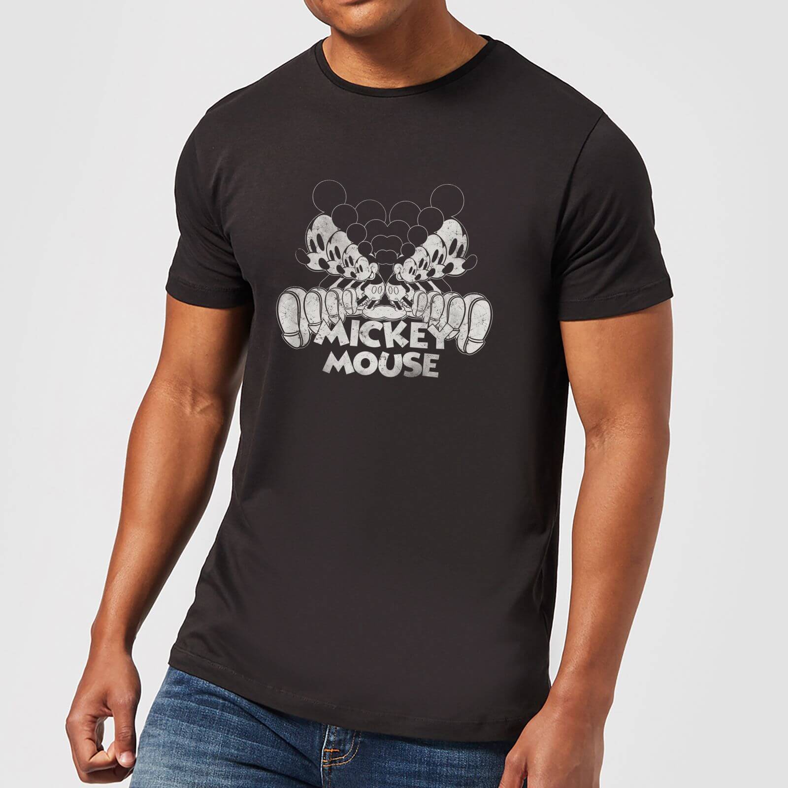 Disney Mickey Mouse Mirrored T-Shirt - Black - XS
