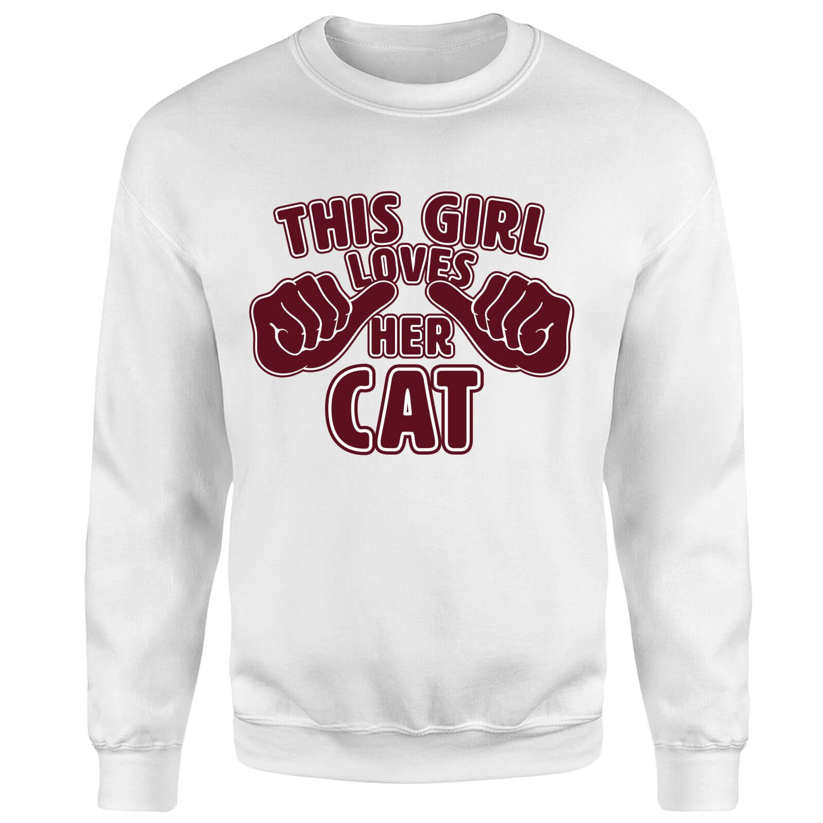 This Girl Loves Her Cat Sweatshirt - White - S - White
