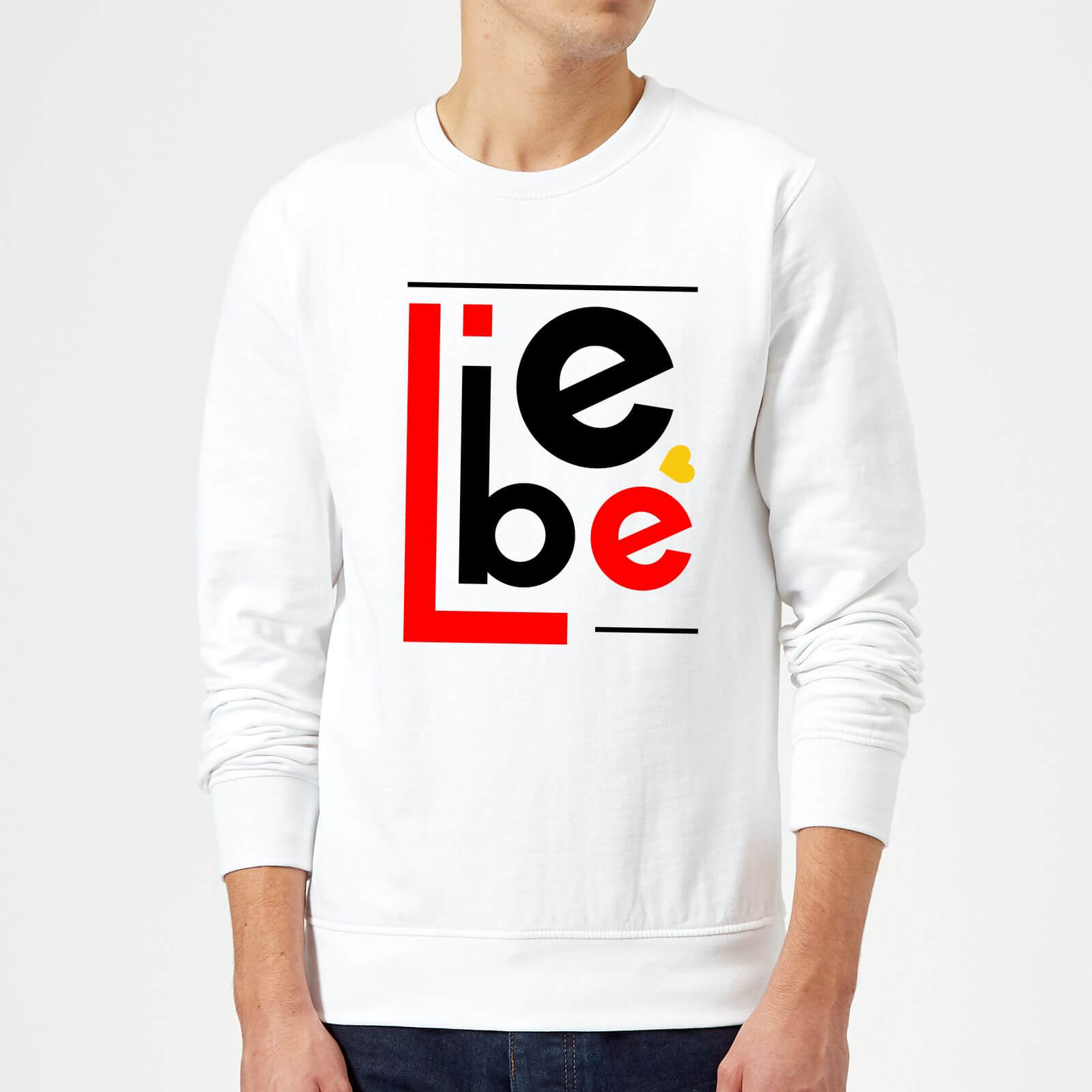 Liebe Block Sweatshirt - White - S - White