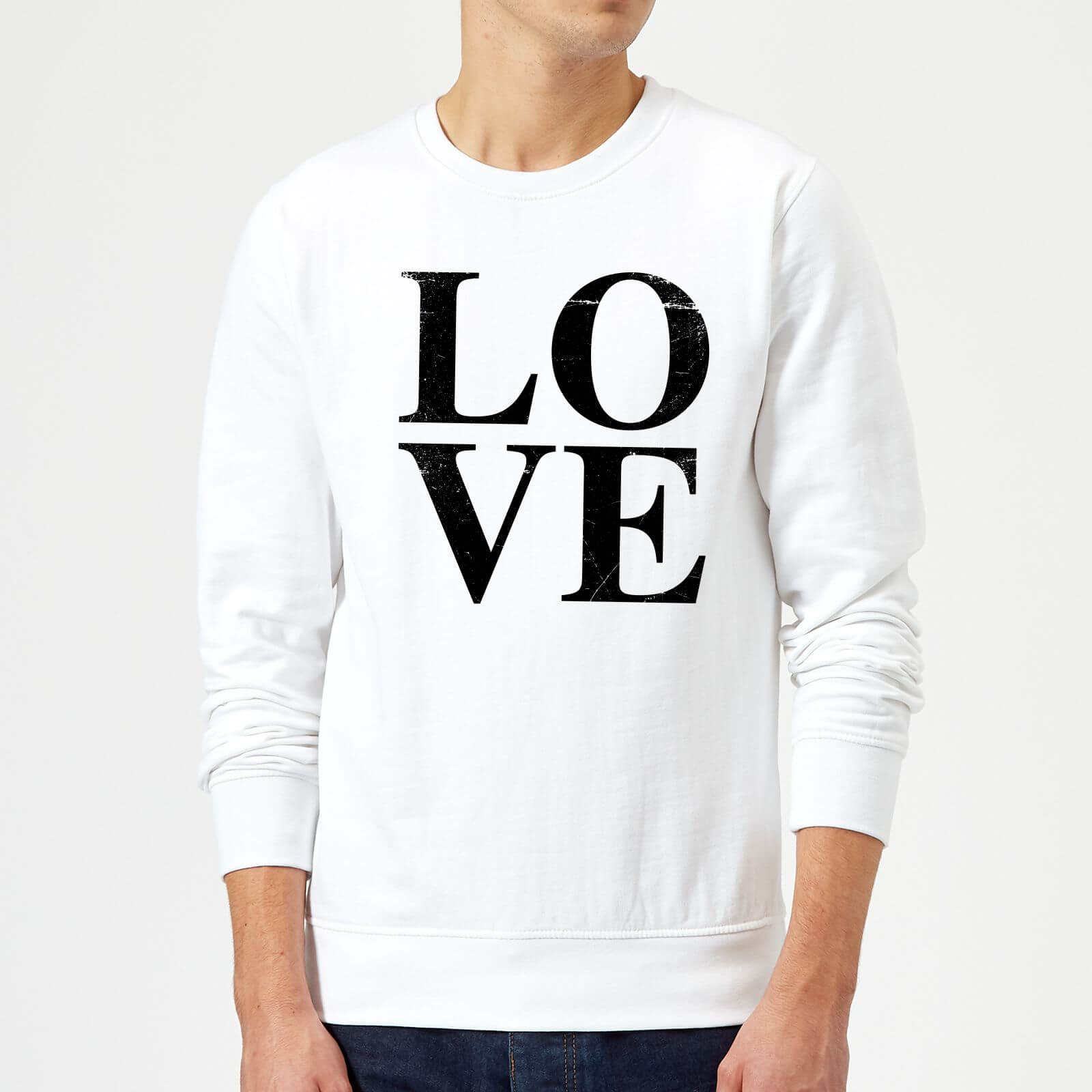 Love Textured Sweatshirt - White - S - White