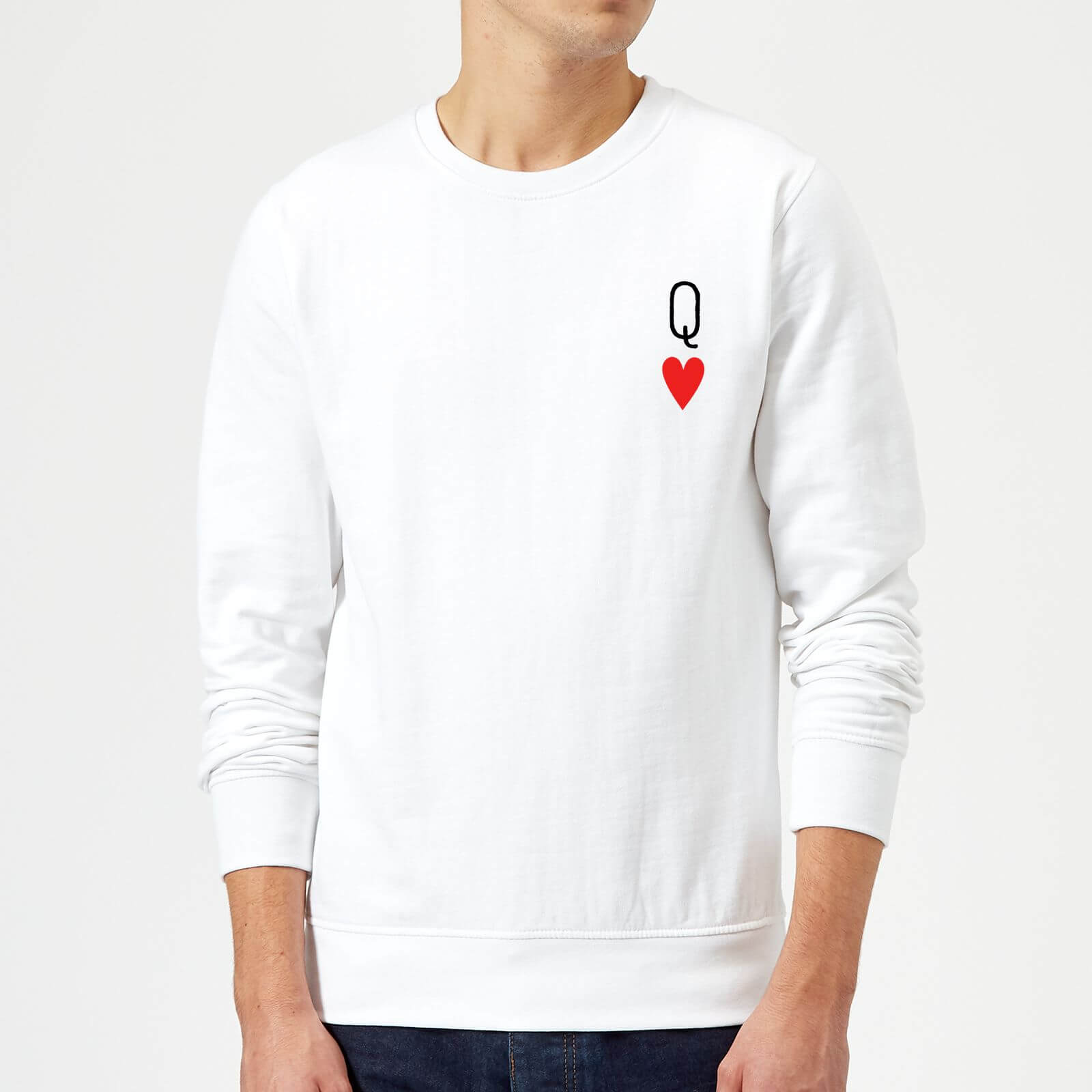 Queen Of Hearts Sweatshirt - White - S - White