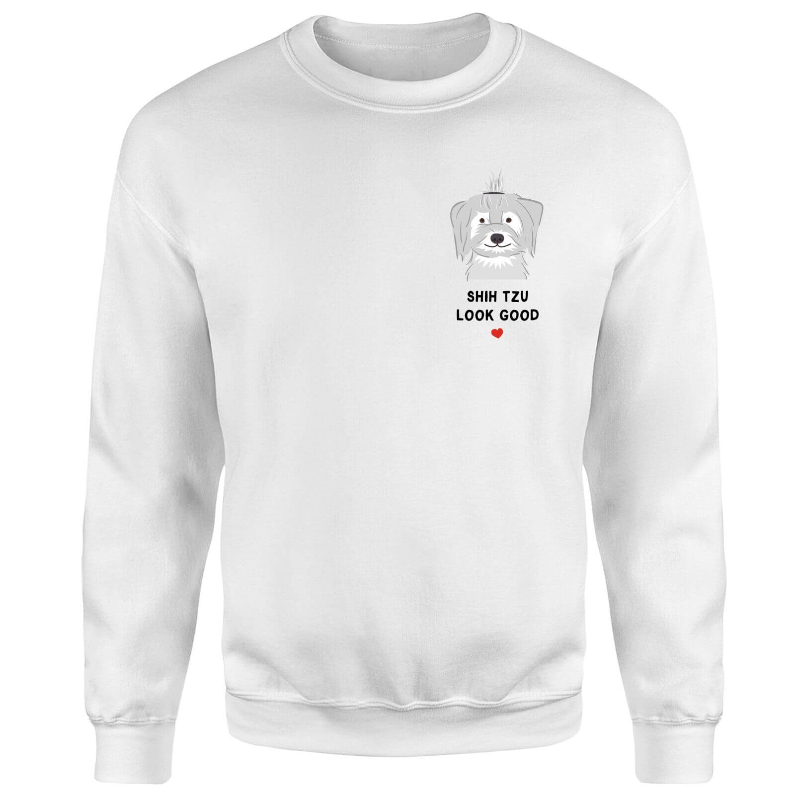 Shih Tzu Look Good Sweatshirt - White - S - White
