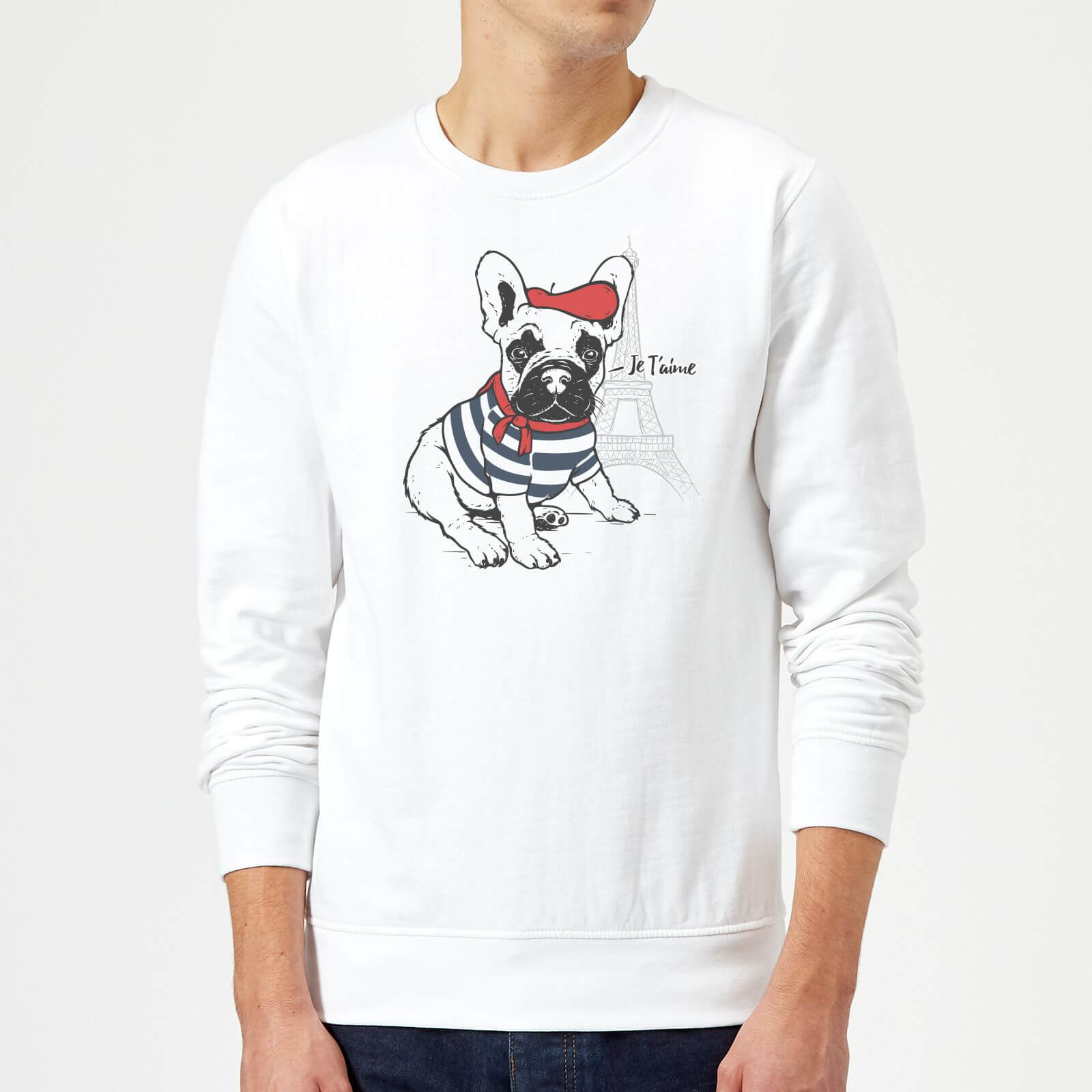 Je T'aime Frenchie Sweatshirt - White - S - White