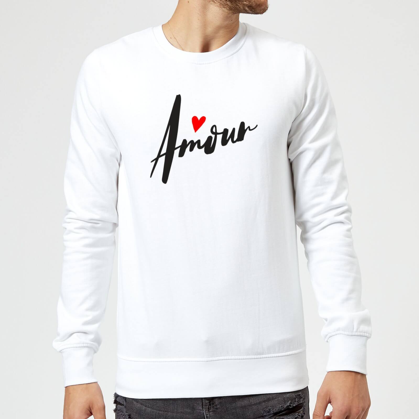 Amour Script Sweatshirt - White - S - White