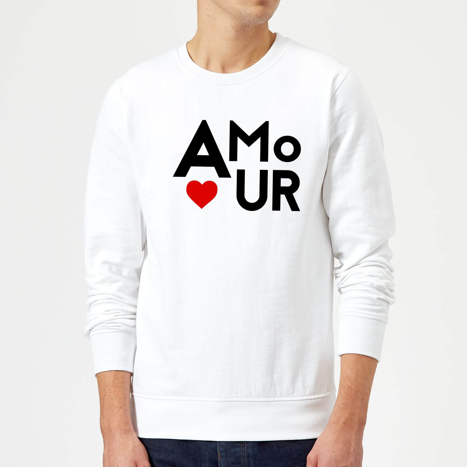 Amour Block Sweatshirt - White - S - White