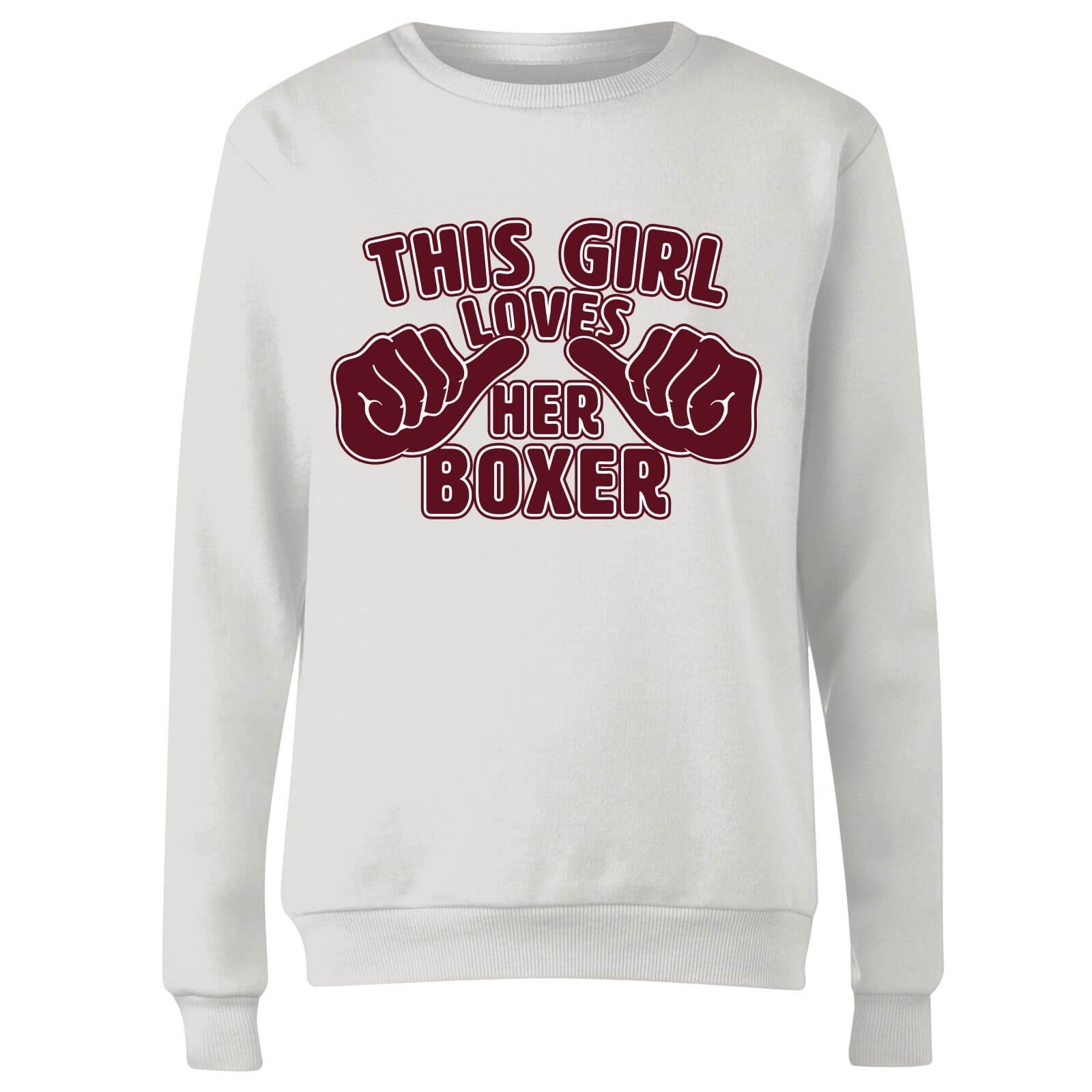 This Girl Loves Her Boxer Women's Sweatshirt - White - XS - White