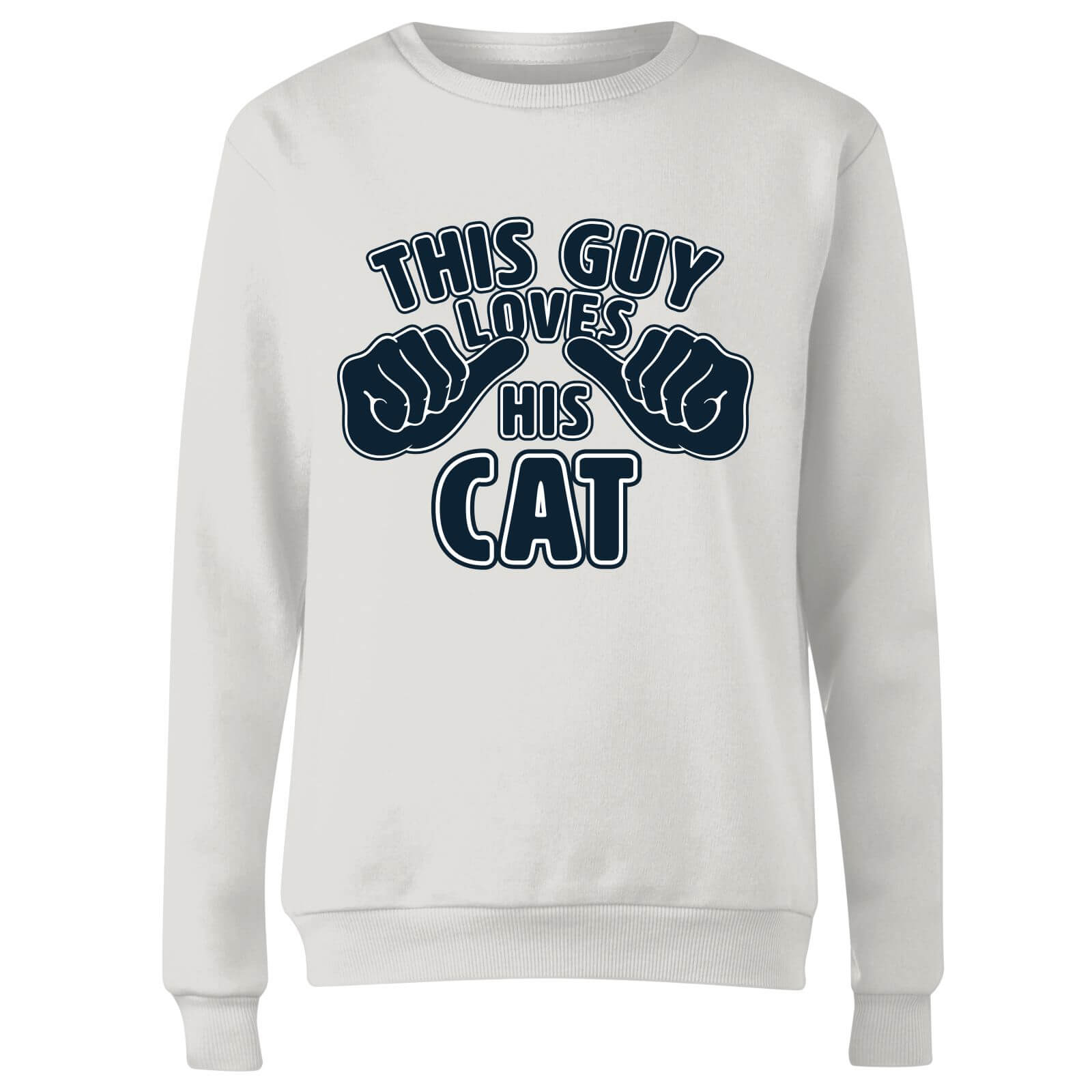 This Guy Loves His Cat Women's Sweatshirt - White - XS - White