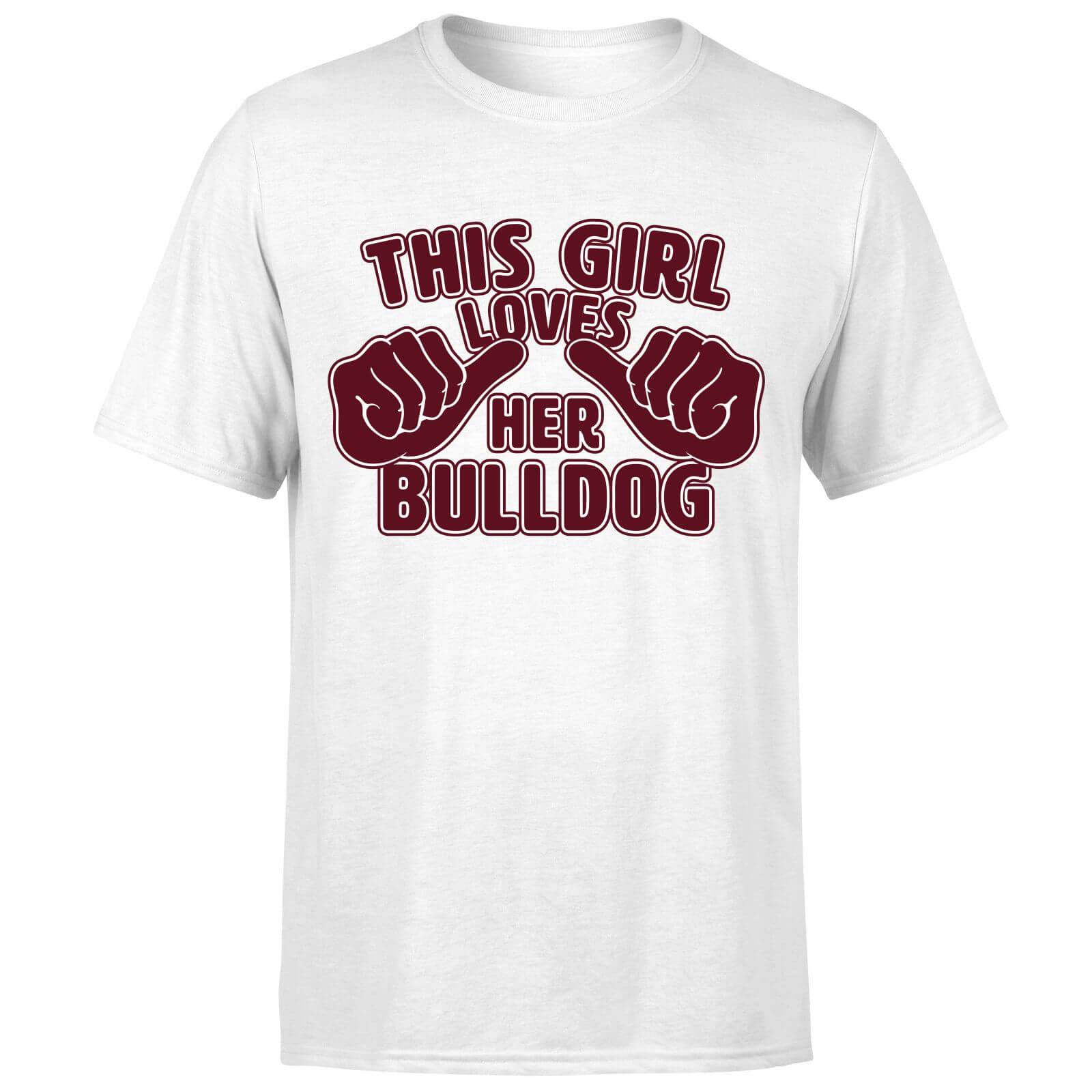 This Girl Loves Her Bulldog T-Shirt - White - M - White