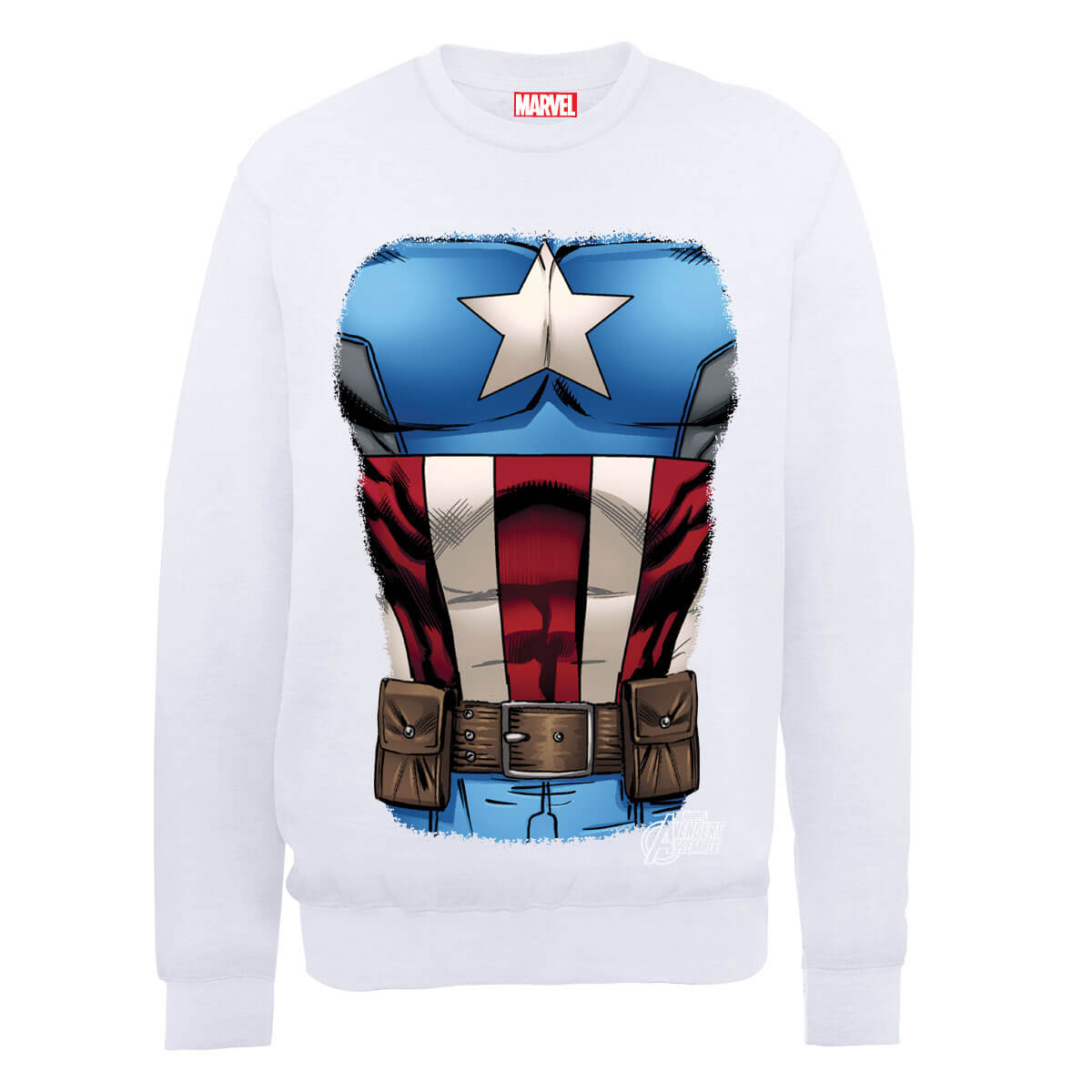 Felpa Marvel Avengers Assemble Captain America Chest - Bianco - M - Bianco