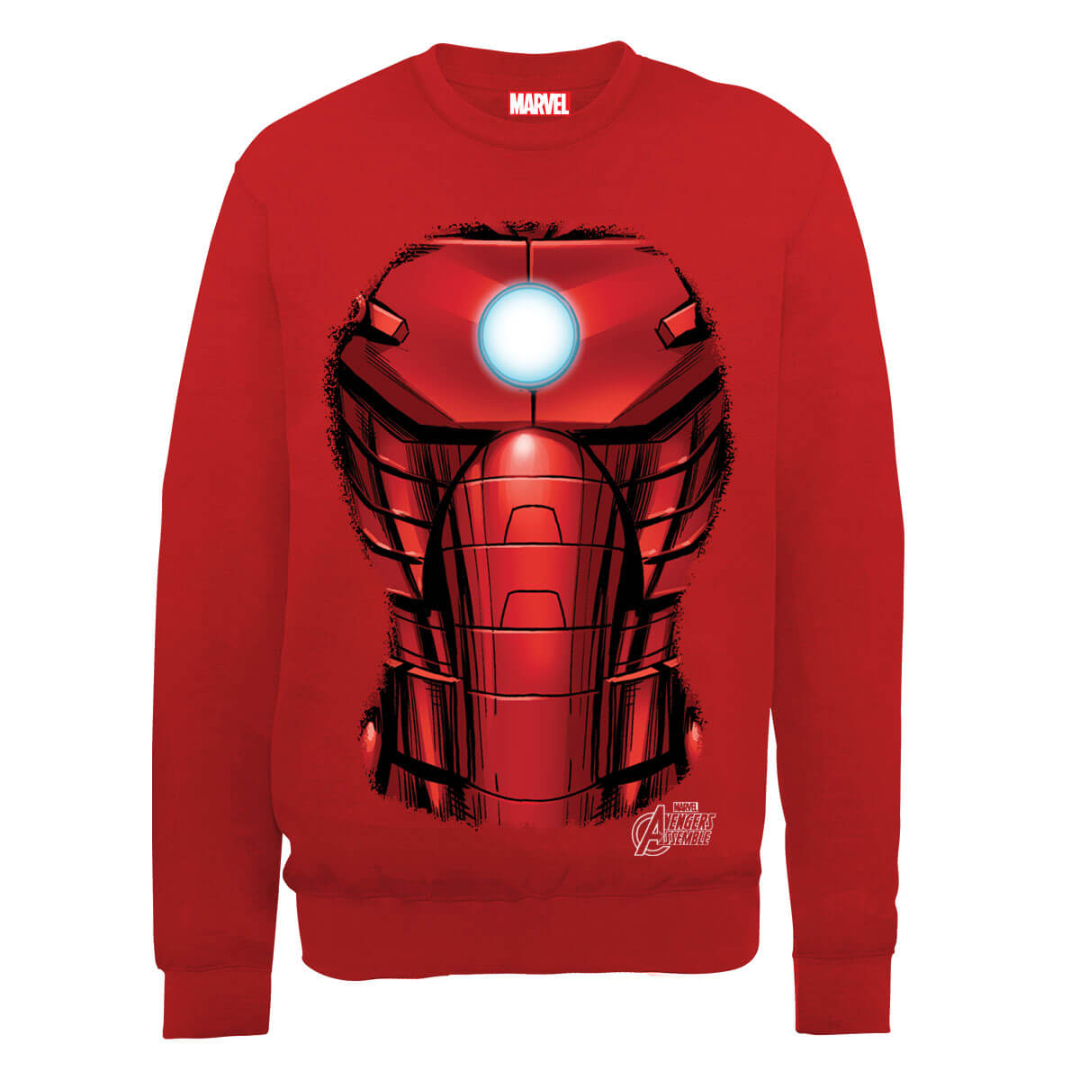 Marvel Avengers Assemble Iron Man Chest Burst Sweatshirt - Red - L