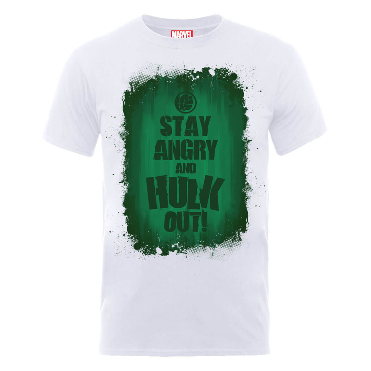 Marvel Avengers Assemble Hulk Stay Angry T-Shirt - White - M