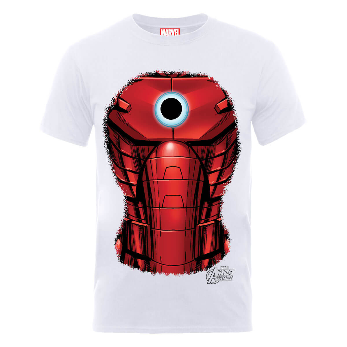 Marvel Avengers Assemble Iron Man Chest Burst T-Shirt - White - XL - White