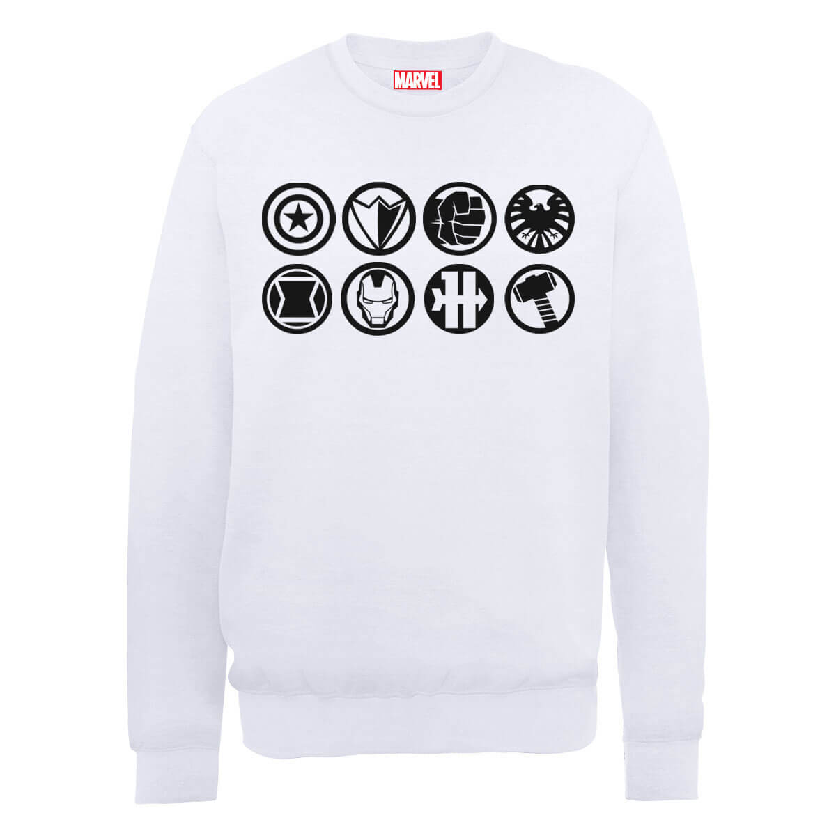 Marvel Avengers Assemble Team Icons Sweatshirt - White - M - White