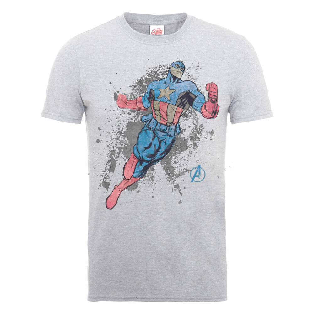 Marvel Avengers Assemble Captain America T-Shirt - Grey - XL