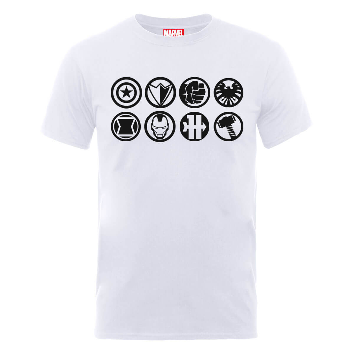 Marvel Avengers Assemble Team Icons T-Shirt - White - XL