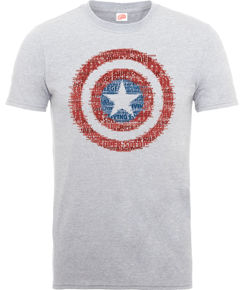 Marvel Avengers Assemble Captain America Super Soldier T-Shirt - Grey - XXL