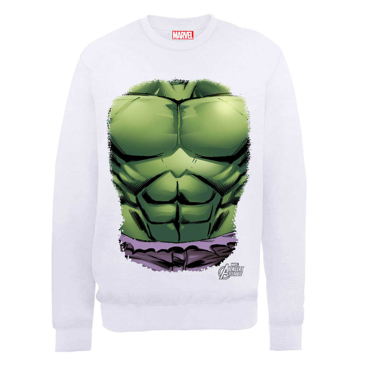 Marvel Avengers Assemble Hulk Chest Sweatshirt - White - M - White