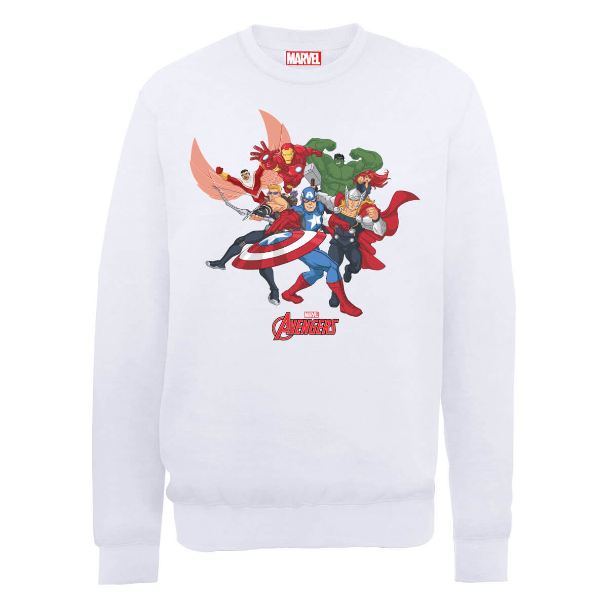 Marvel Avengers Assemble Comic Team Sweatshirt - White - L - White