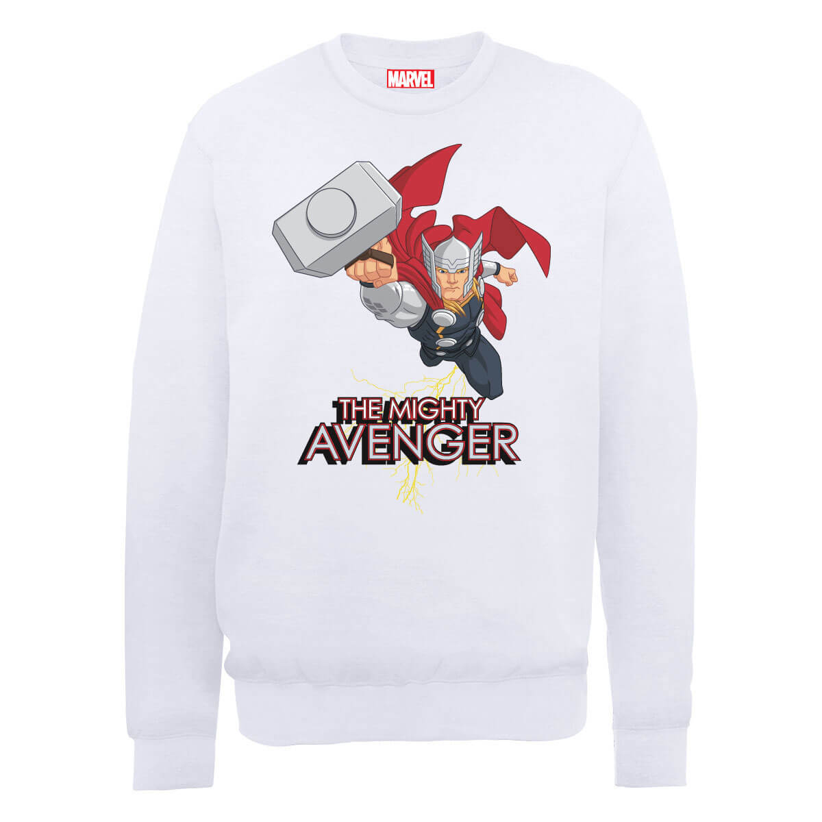 Marvel Avengers Assemble The Mighty Thor Sweatshirt - White - S - White