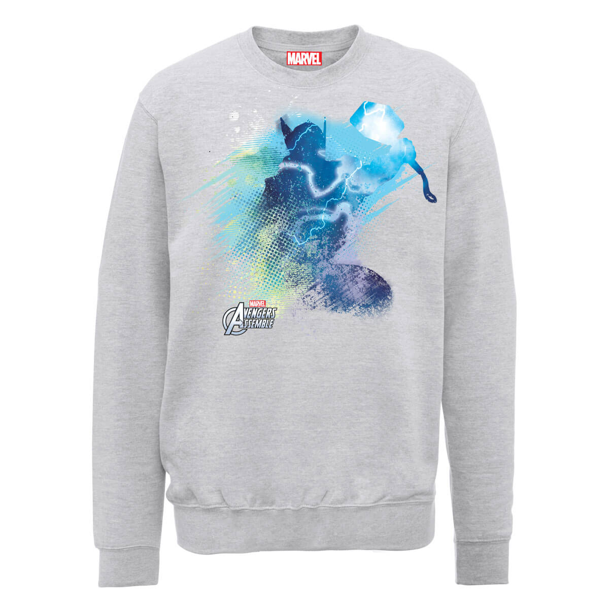 Marvel Avengers Assemble Thor Art Burst Sweatshirt - Grey - M - Grey