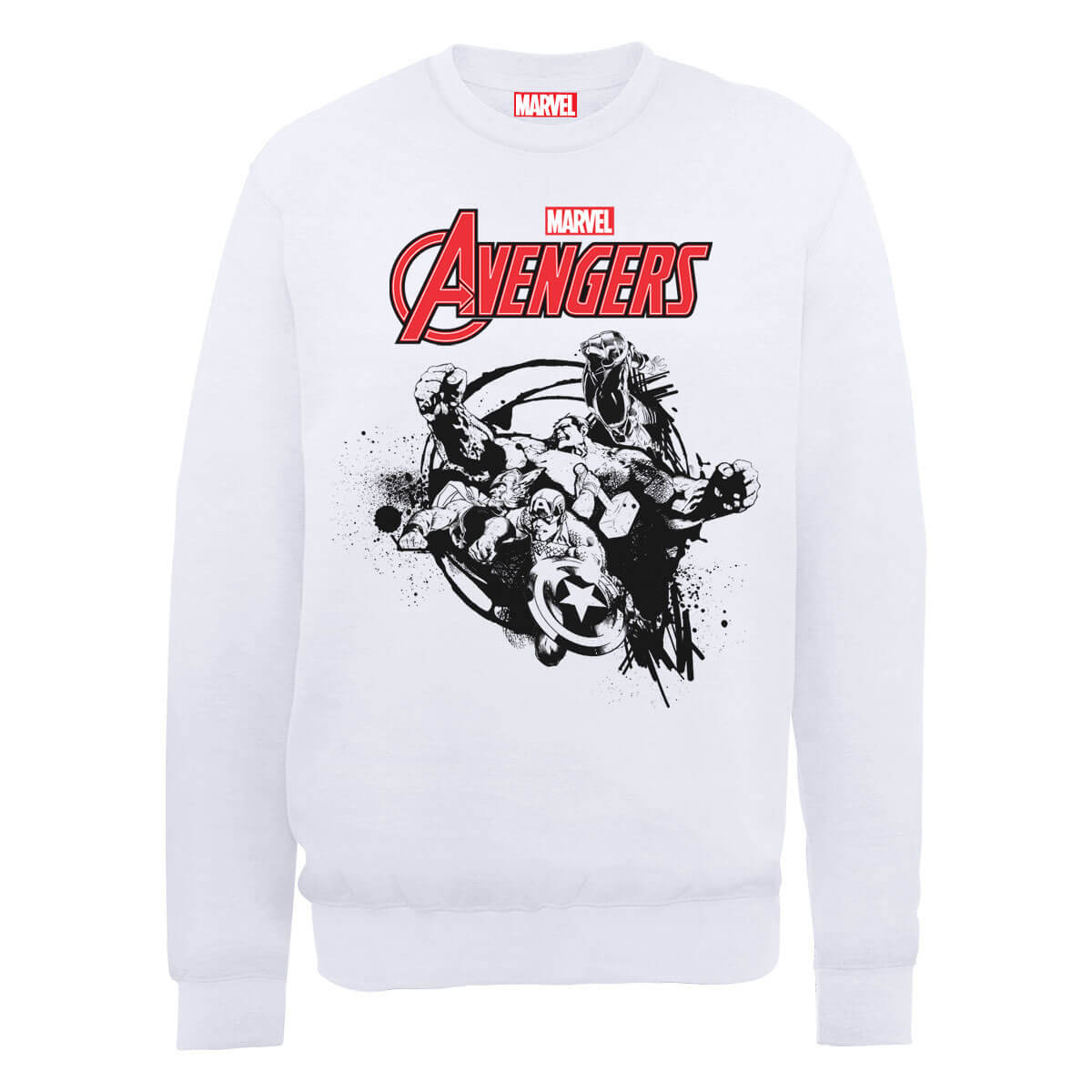 Marvel Avengers Assemble Team Burst Sweatshirt - White - M - White