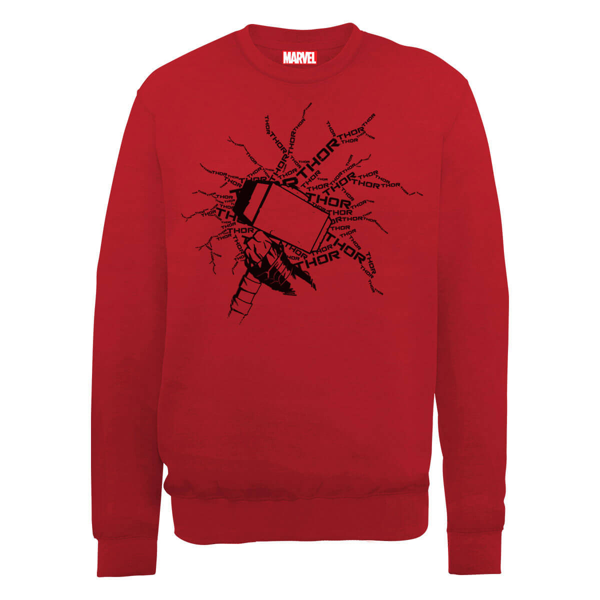 Marvel Avengers Assemble Thor Lightning Sweatshirt - Red - XL - Red