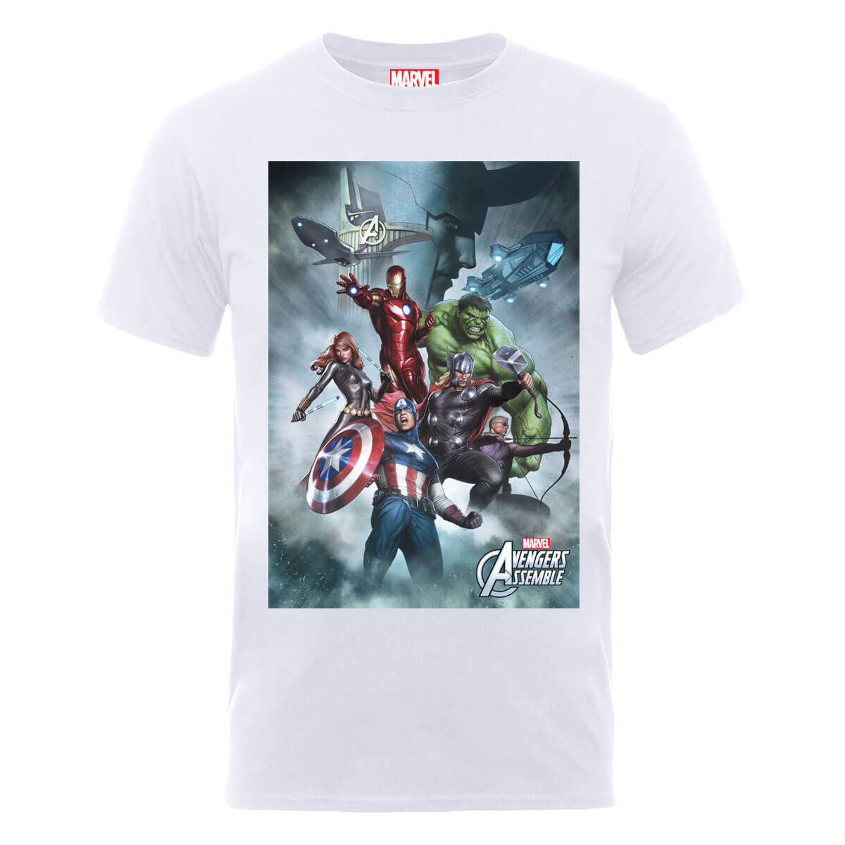 Marvel Avengers Team Montage T-Shirt - White - M - White