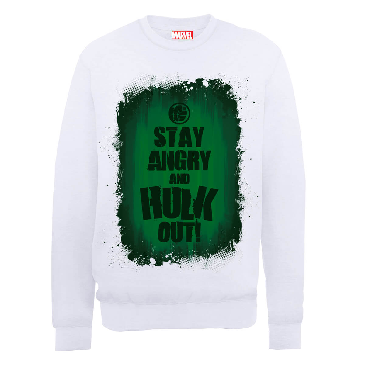 Marvel Avengers Assemble Hulk Stay Angry Sweatshirt - White - L - White
