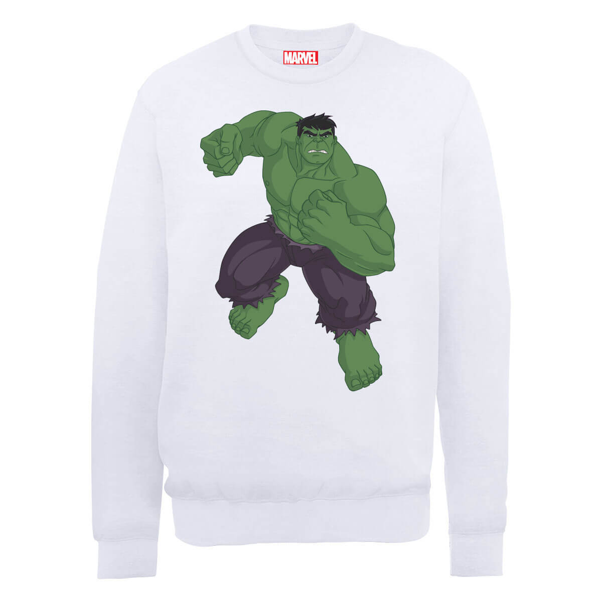 Marvel Avengers Assemble Hulk Pose Sweatshirt - White - S - White
