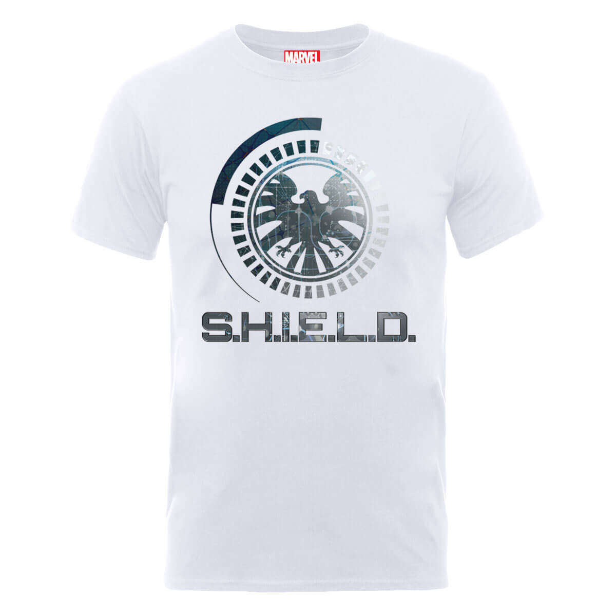 Marvel Avengers Assemble Shield Badge T-Shirt - White - L