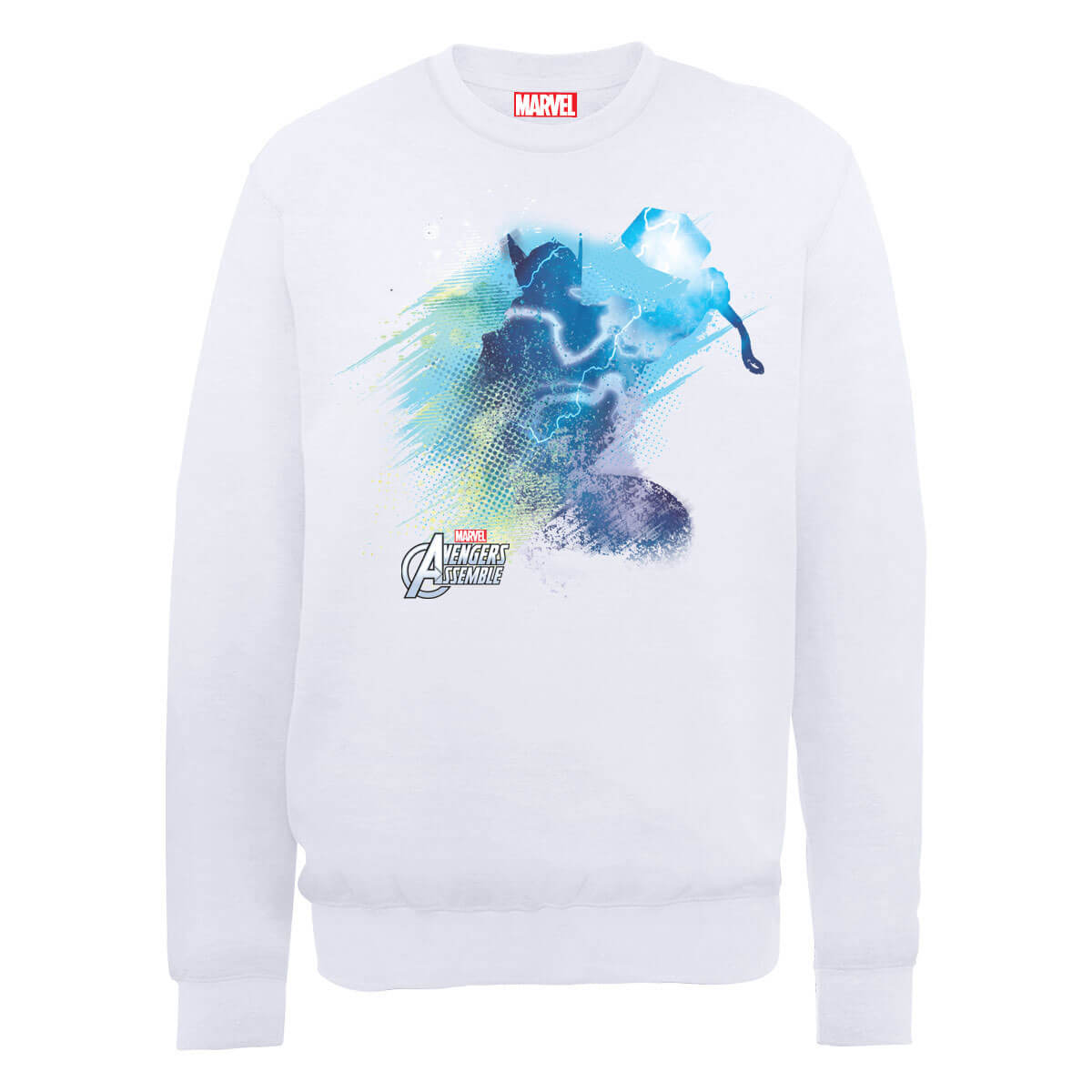 Marvel Avengers Assemble Thor Art Burst Sweatshirt - White - XXL - White