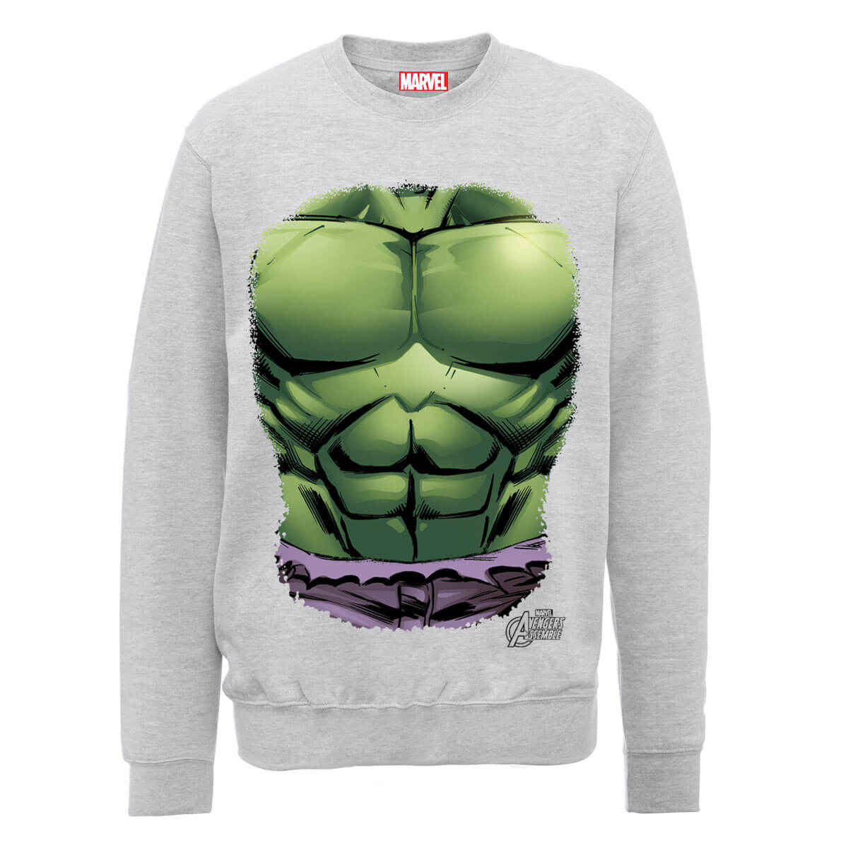 Marvel Avengers Assemble Hulk Chest Sweatshirt - Grey - XXL - Grey