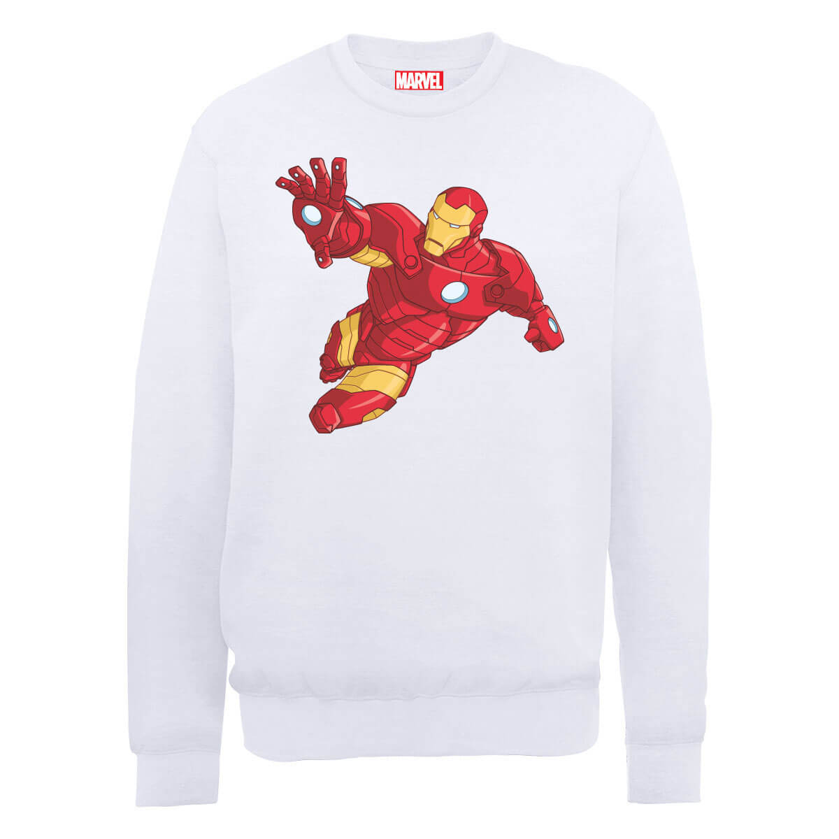 Marvel Avengers Assemble Iron Man Simple Sweatshirt - White - XXL - White