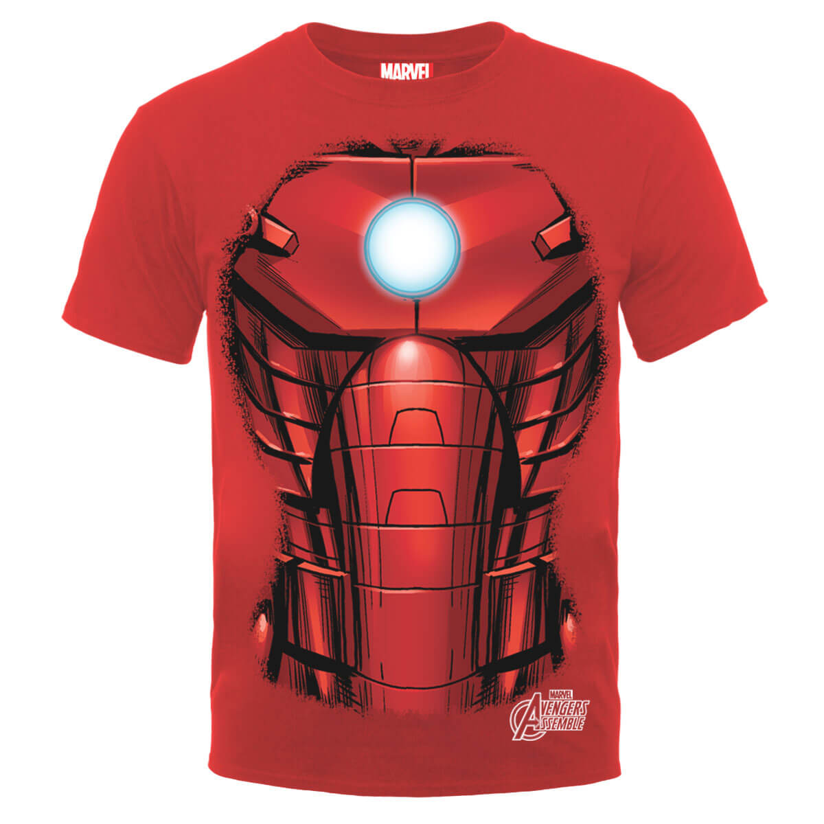Marvel Avengers Assemble Iron Man Chest Burst T-Shirt - Red - XXL