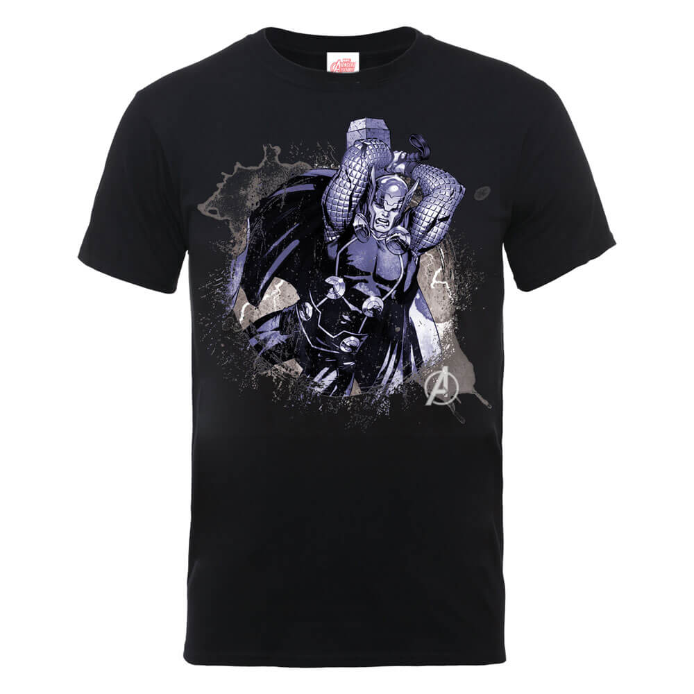 Marvel Avengers Assemble Thor Splash T-Shirt - Black - S
