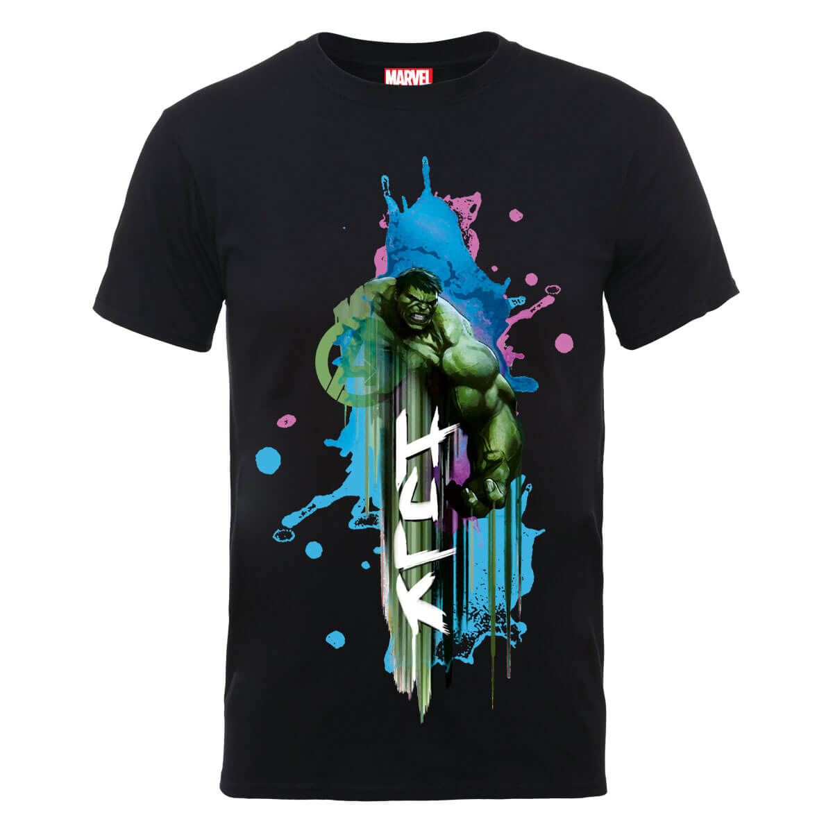Marvel Avengers Assemble Hulk Art Burst T-Shirt - Black - M