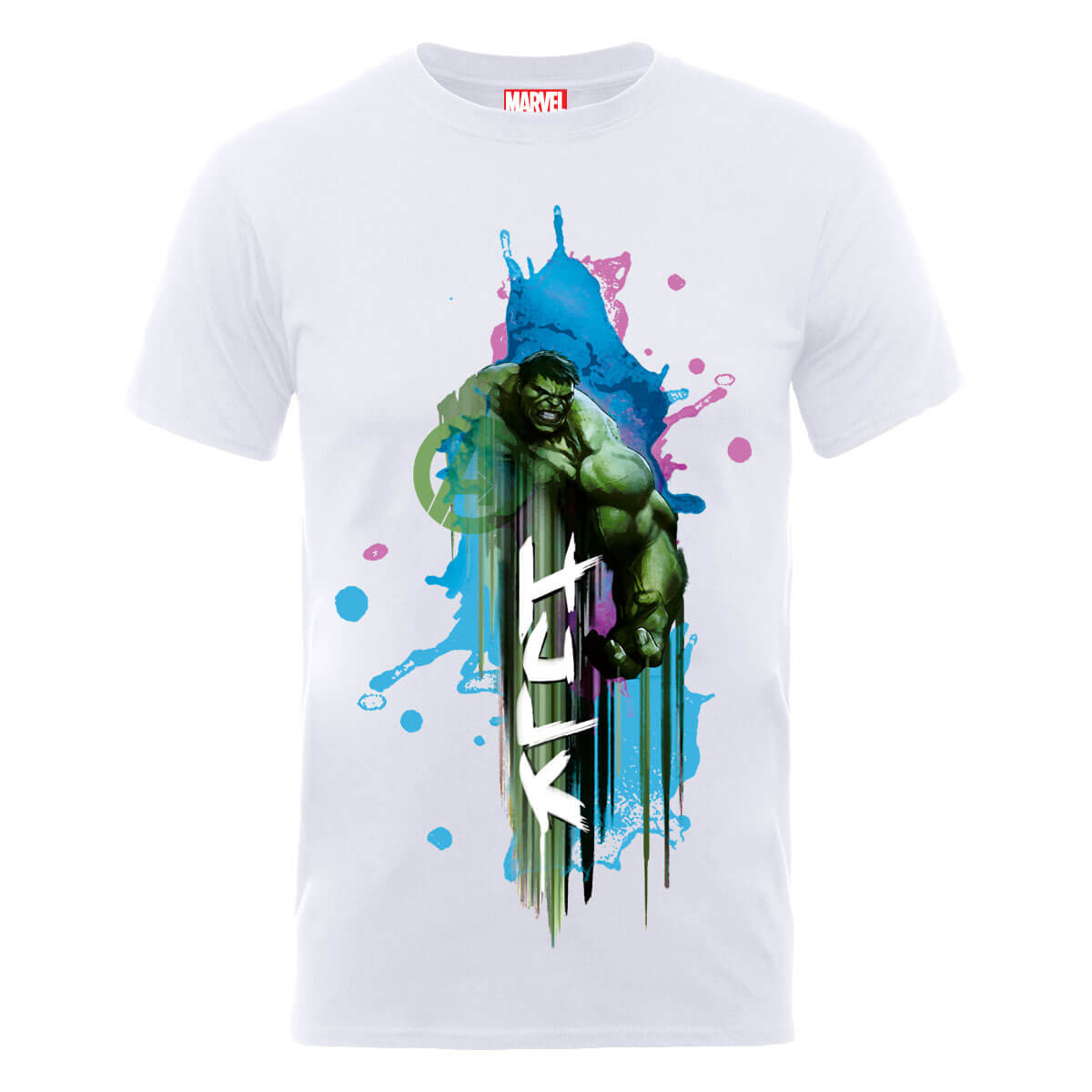 Marvel Avengers Assemble Hulk Art Burst T-Shirt - White - L