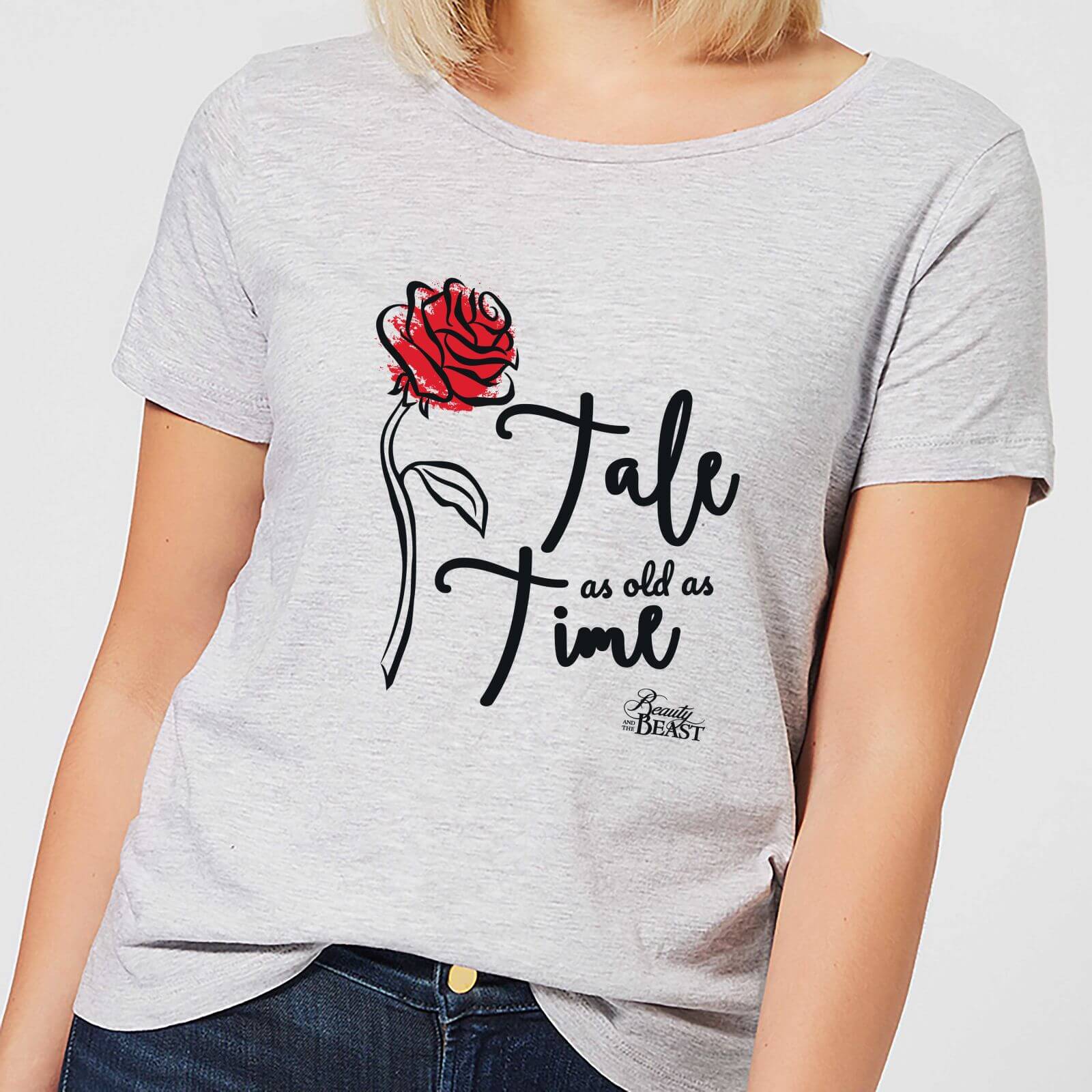 Camiseta Disney La Bella y la Bestia Rosa Tale As Old As Time - Mujer - Gris - S