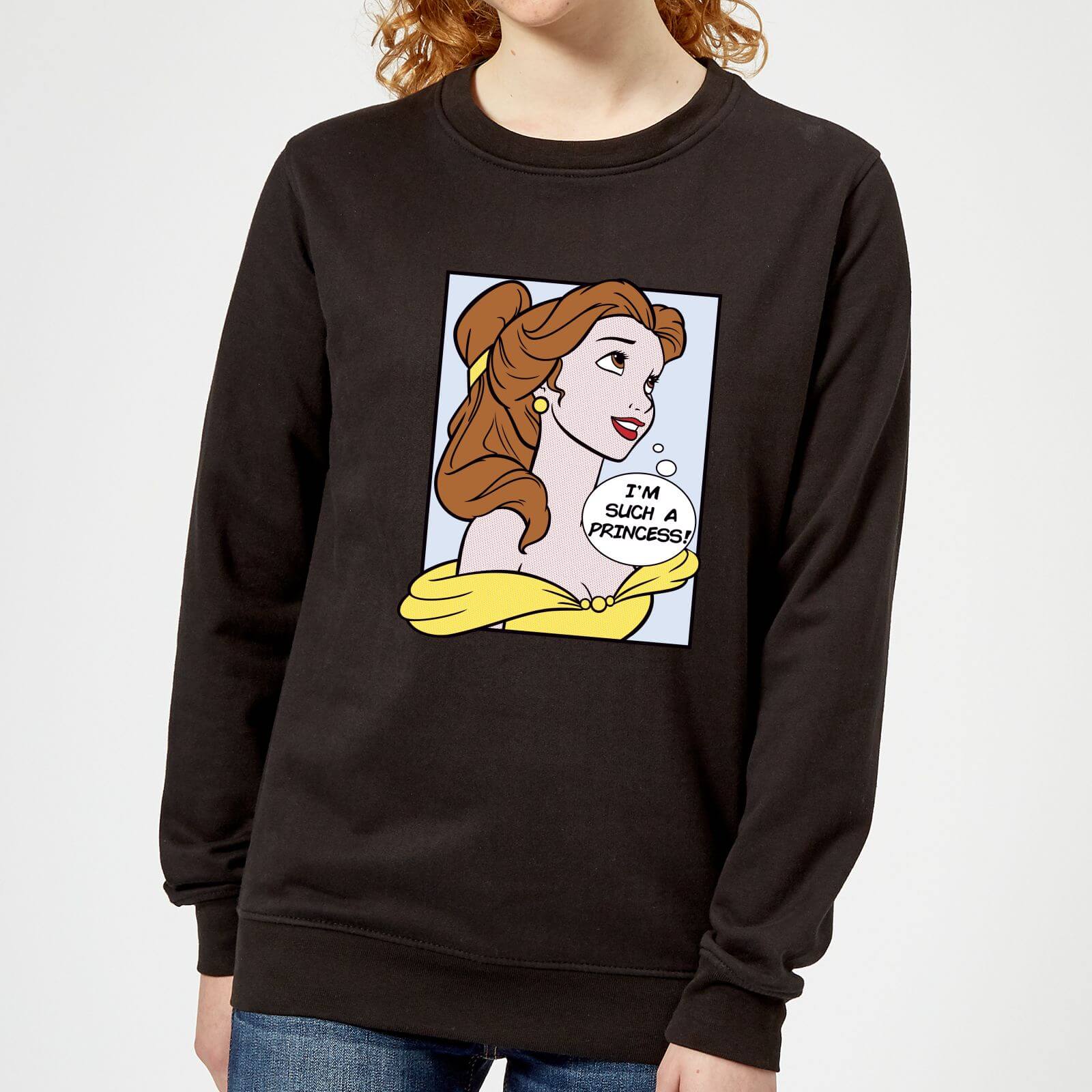 Disney Beauty And The Beast Princess Pop Art Belle Women's Sweatshirt - Black - XXL