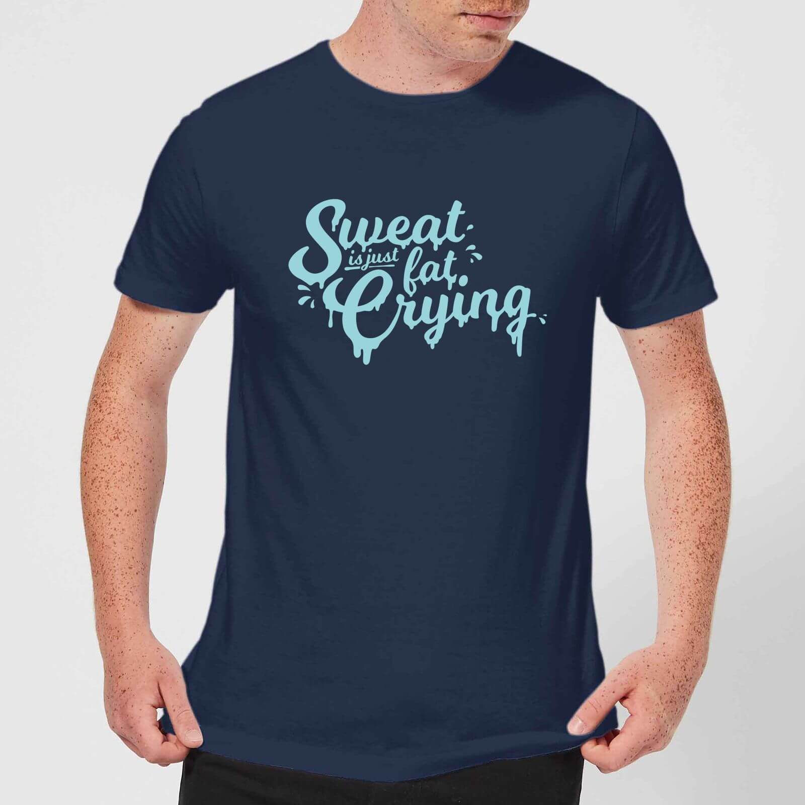 Sweat Is Just Fat Crying T-Shirt - Navy - S - Navy