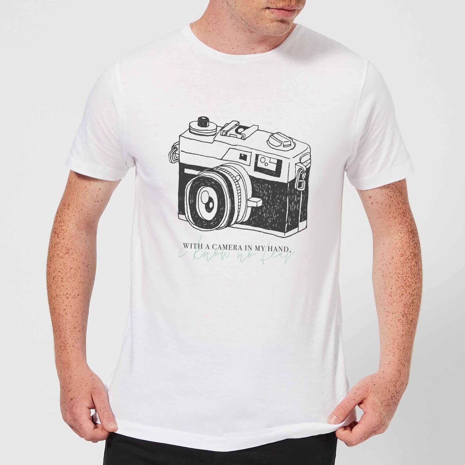 With A Camera In My Hand, I Know No Fear T-Shirt - White - M - White