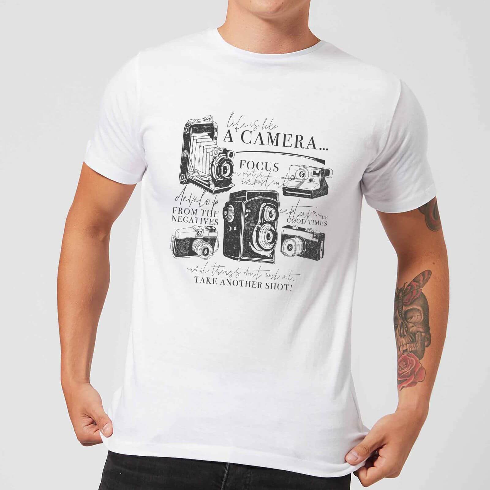 Life Is Like A Camera T-Shirt - White - S - White