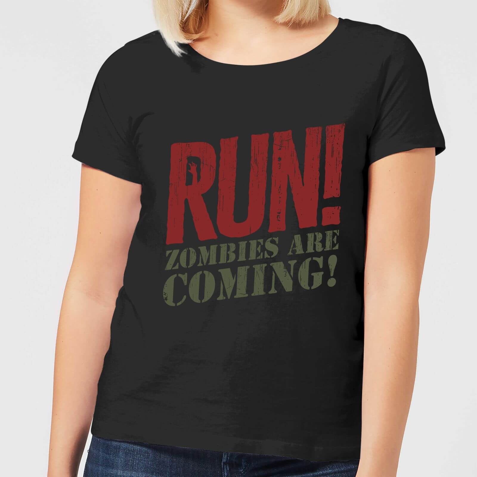 RUN! Zombies Are Coming! Women's T-Shirt - Black - L - Black